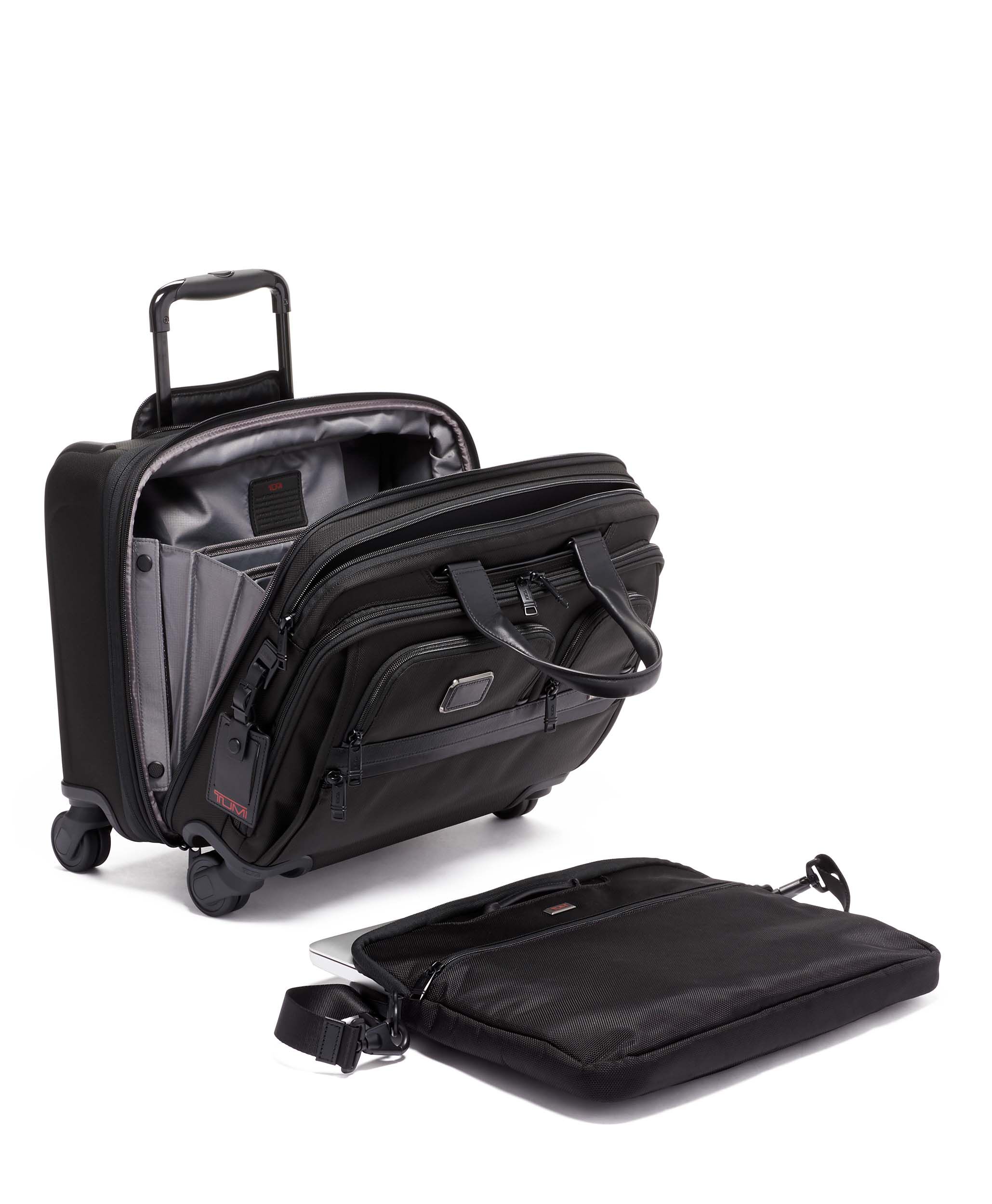 Alpha 3 Deluxe Compact Wheeled Brief 39,5 cm Black | TUMI Spain