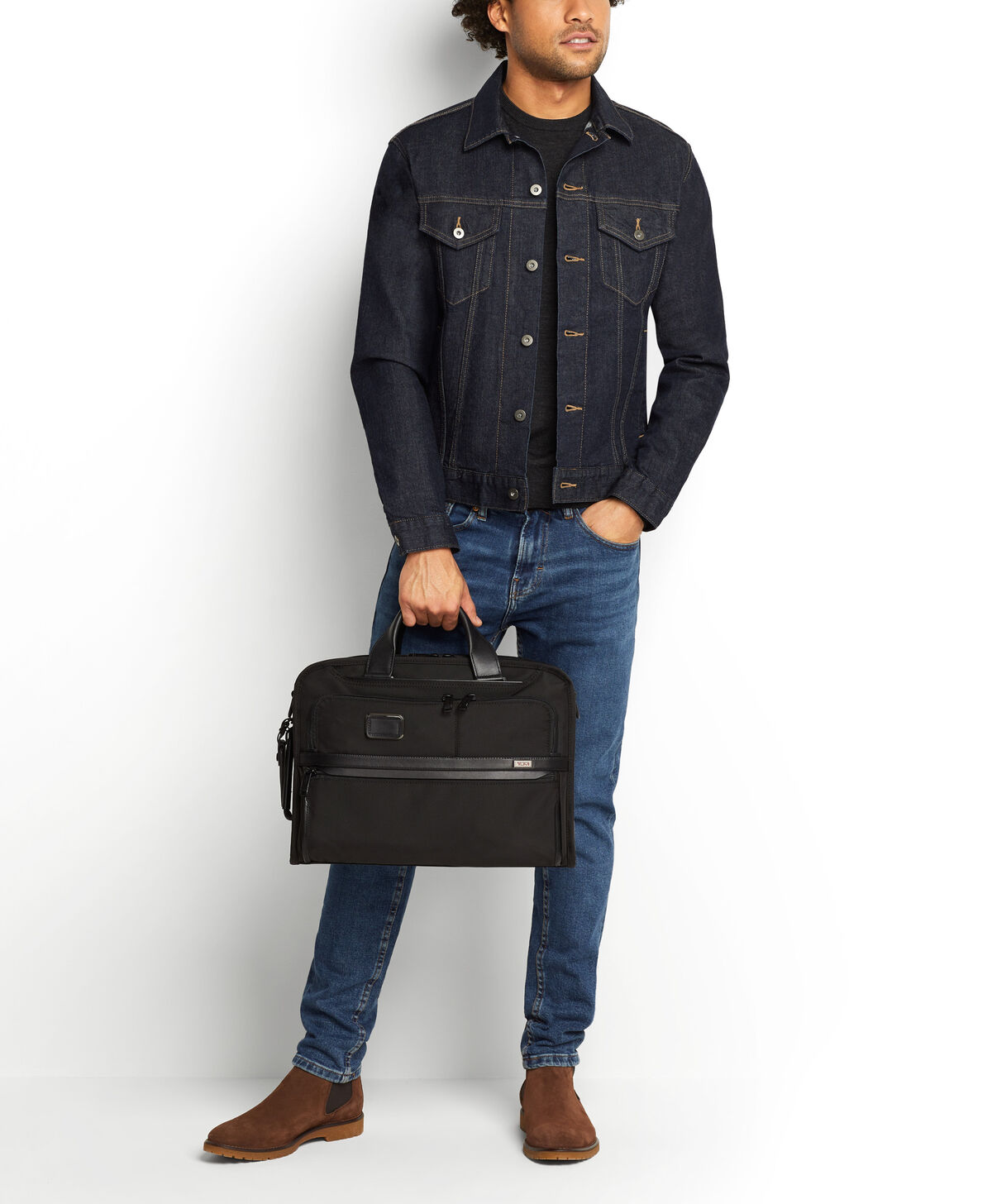 TUMI Alpha 3 SLIM THREE WAY BRIEF Black