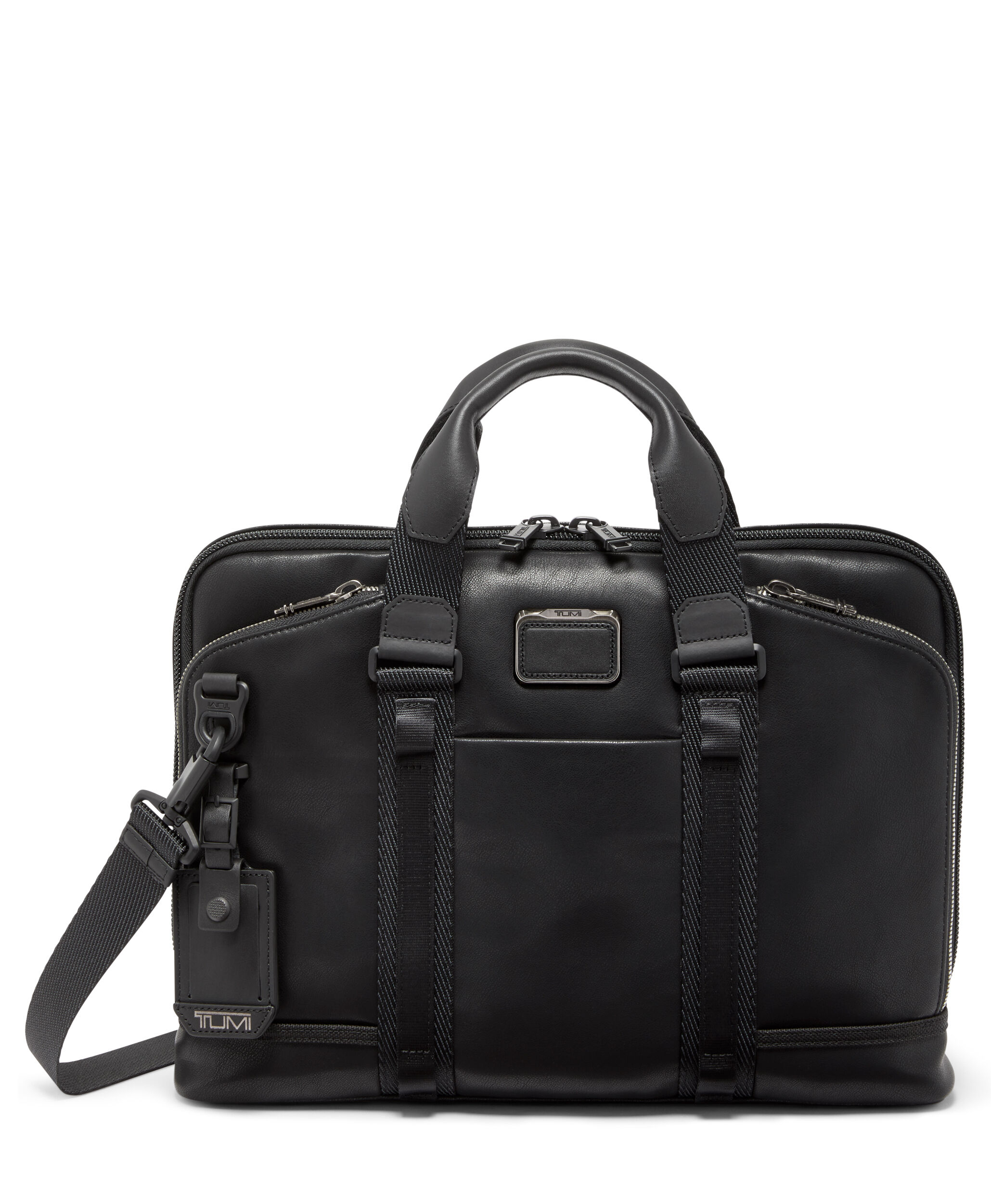バッグ TUMI ALPHA BRAVO ANDREWS LEATHER BRIEF TUMI Men's Alpha Bravo Andrews Slim Black & Brown Brief